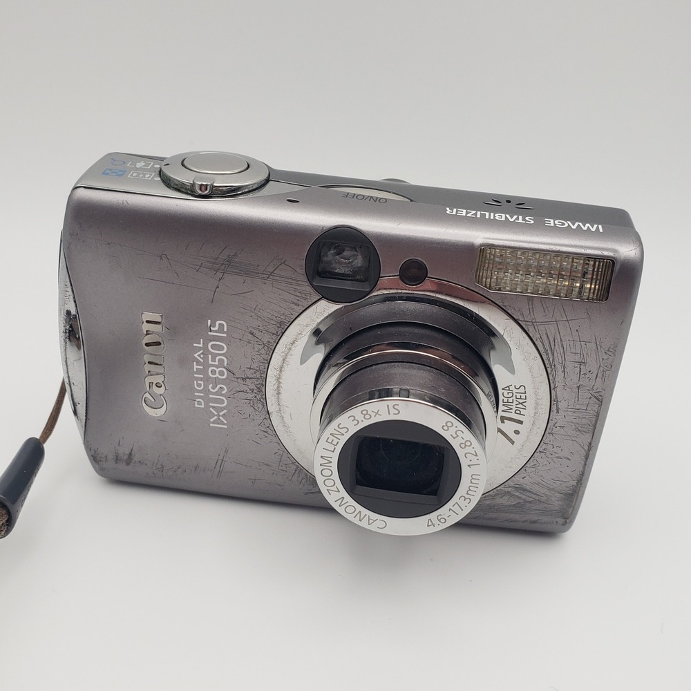 Canon Digital IXUS 850 IS Camera Silver 7.1MP PC1209 Digicam - Parts or Repair